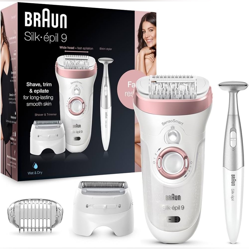 Braun Silk-épil 9 Epilator Set - White and Pink